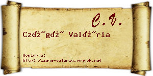 Czégé Valéria névjegykártya