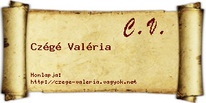 Czégé Valéria névjegykártya